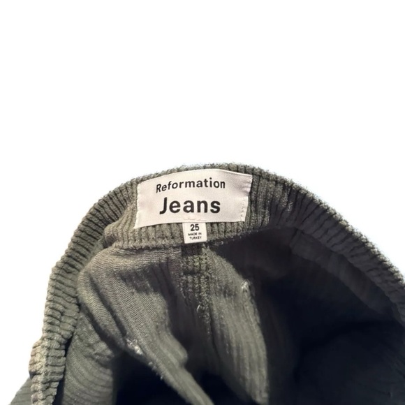 Reformation Alyssa High Rise Wide Leg Corduroy Pants Size 25 Green - Picture 5 of 9